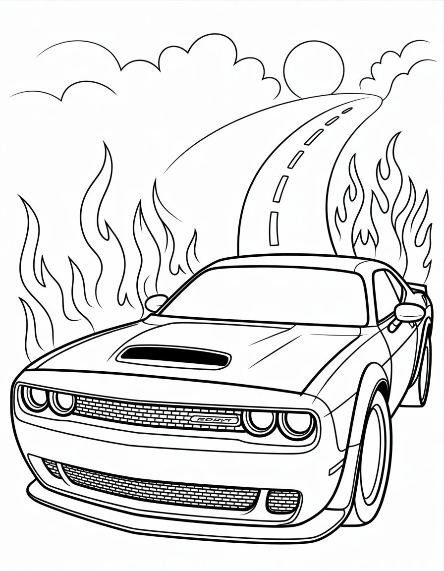 hellcat coloring page
