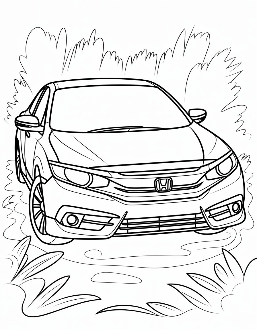 honda civic coloring page