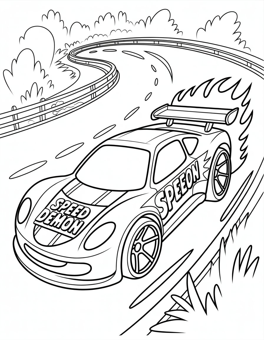 hot wheels car coloring page
