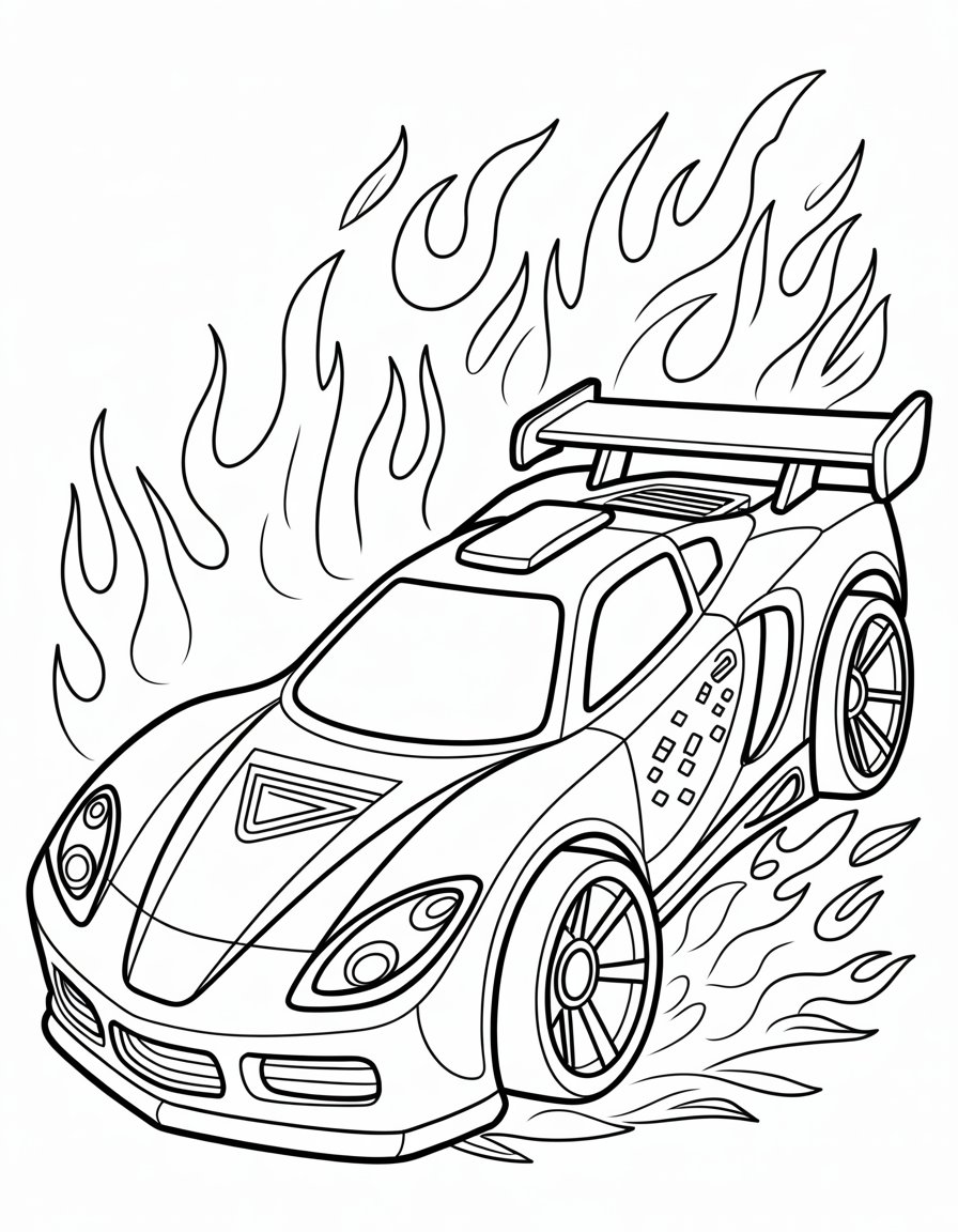 hot wheels race car coloring page