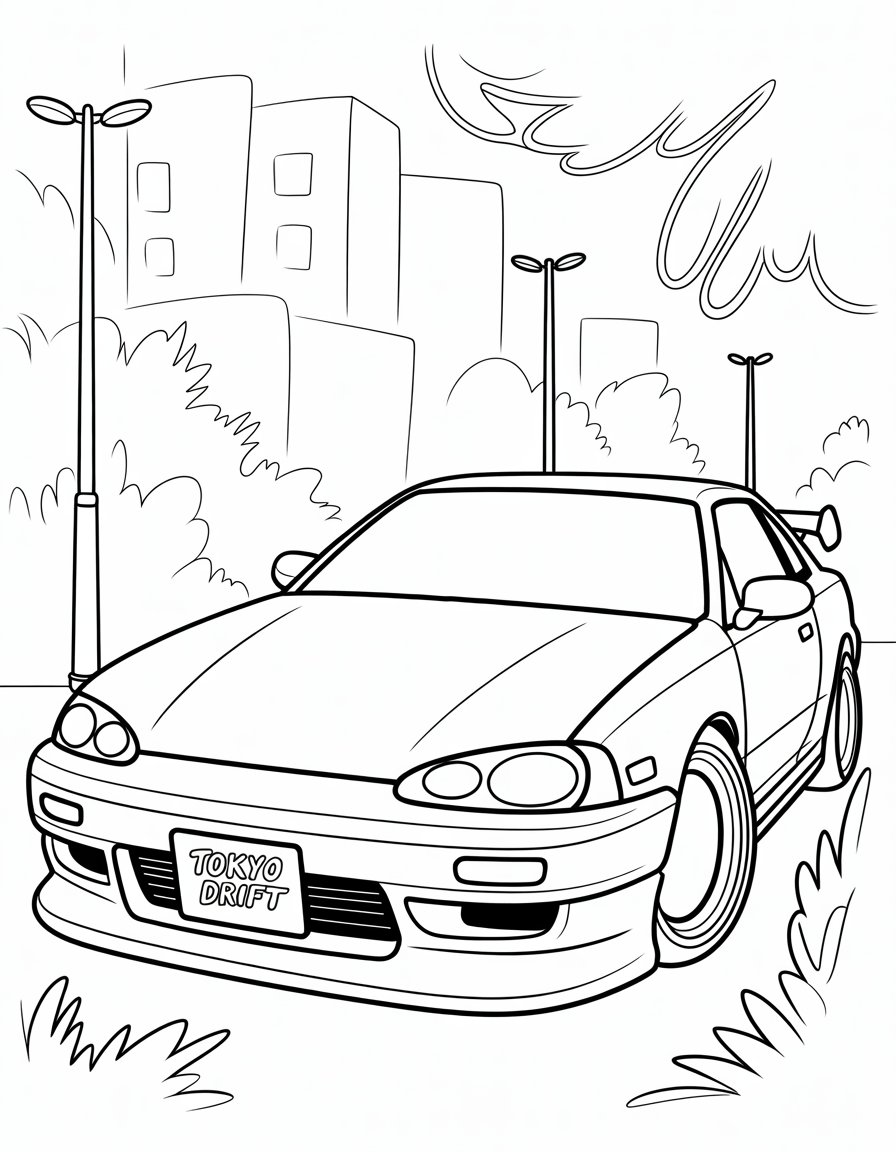 jdm car coloring page