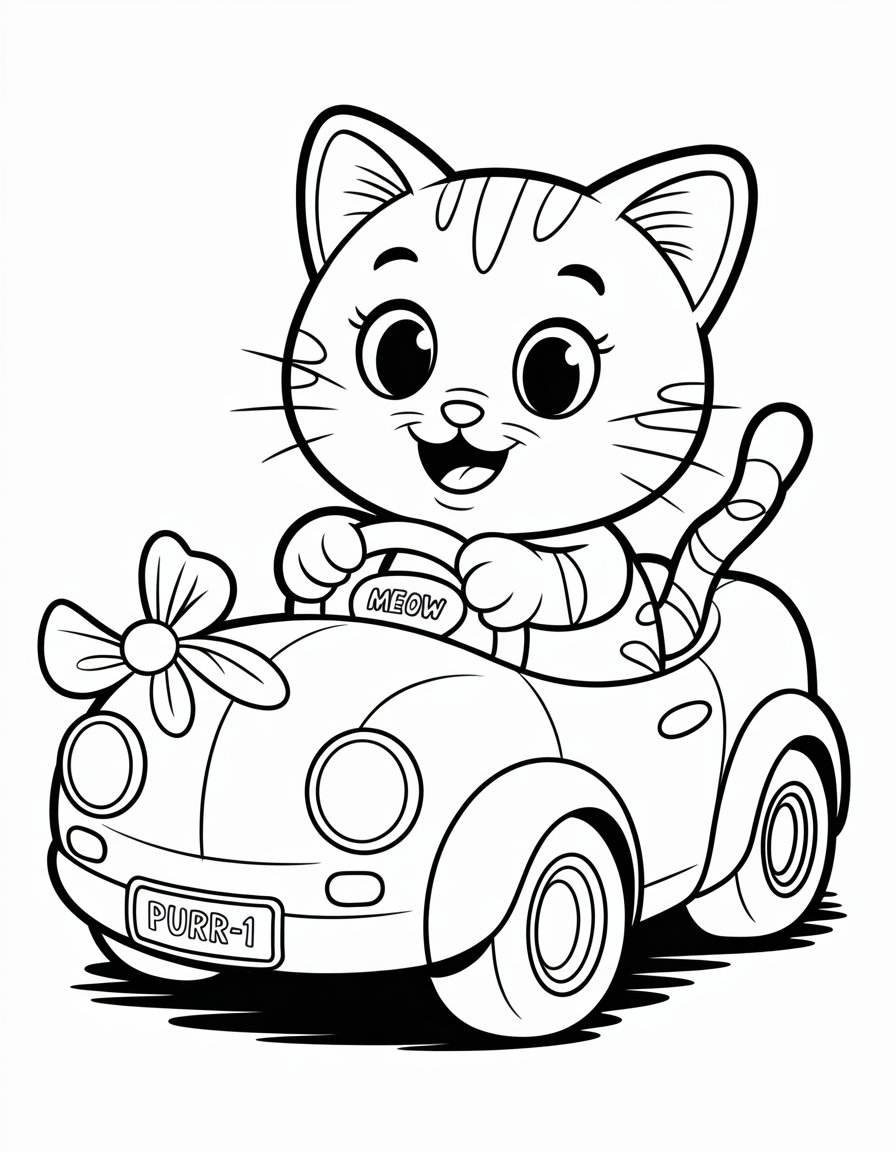 kitty cat coloring page