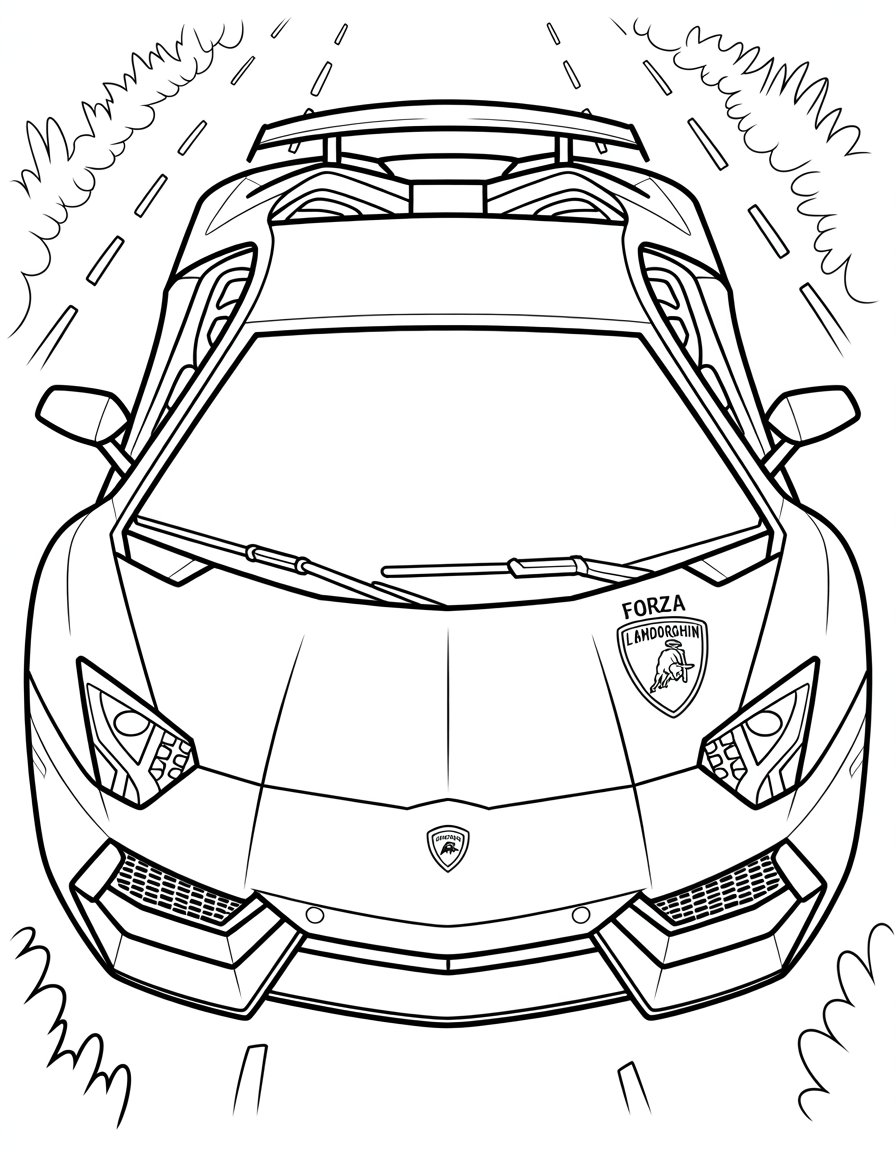 lamborghini car coloring page