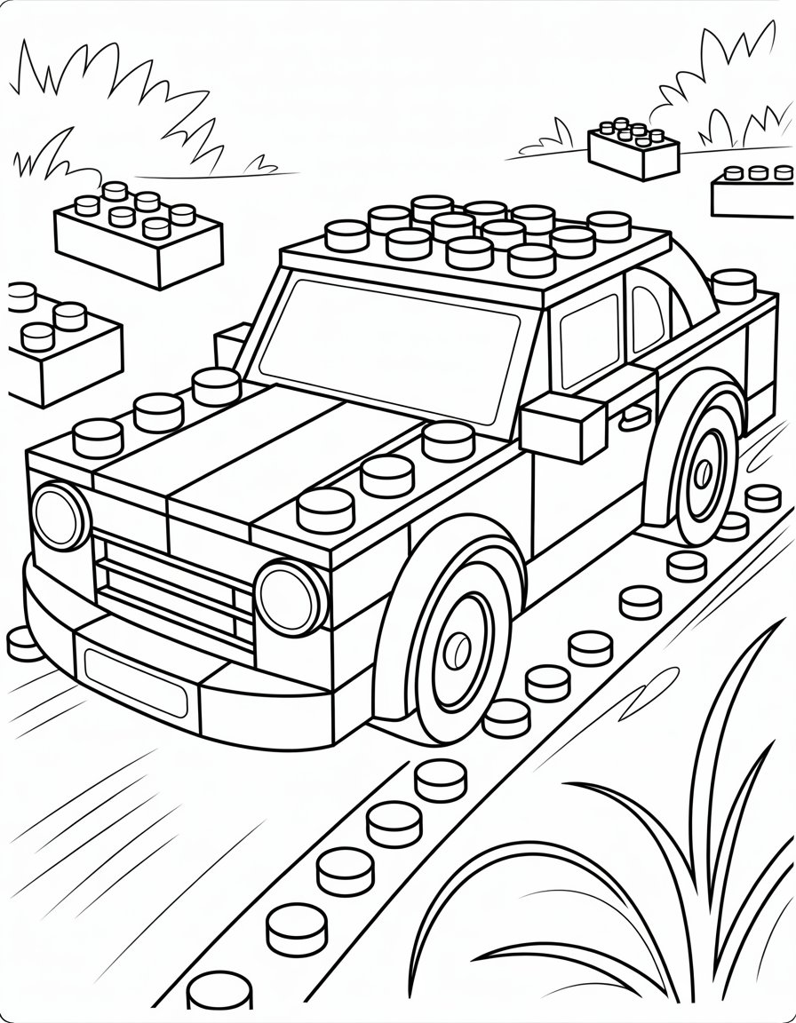 lego car coloring page