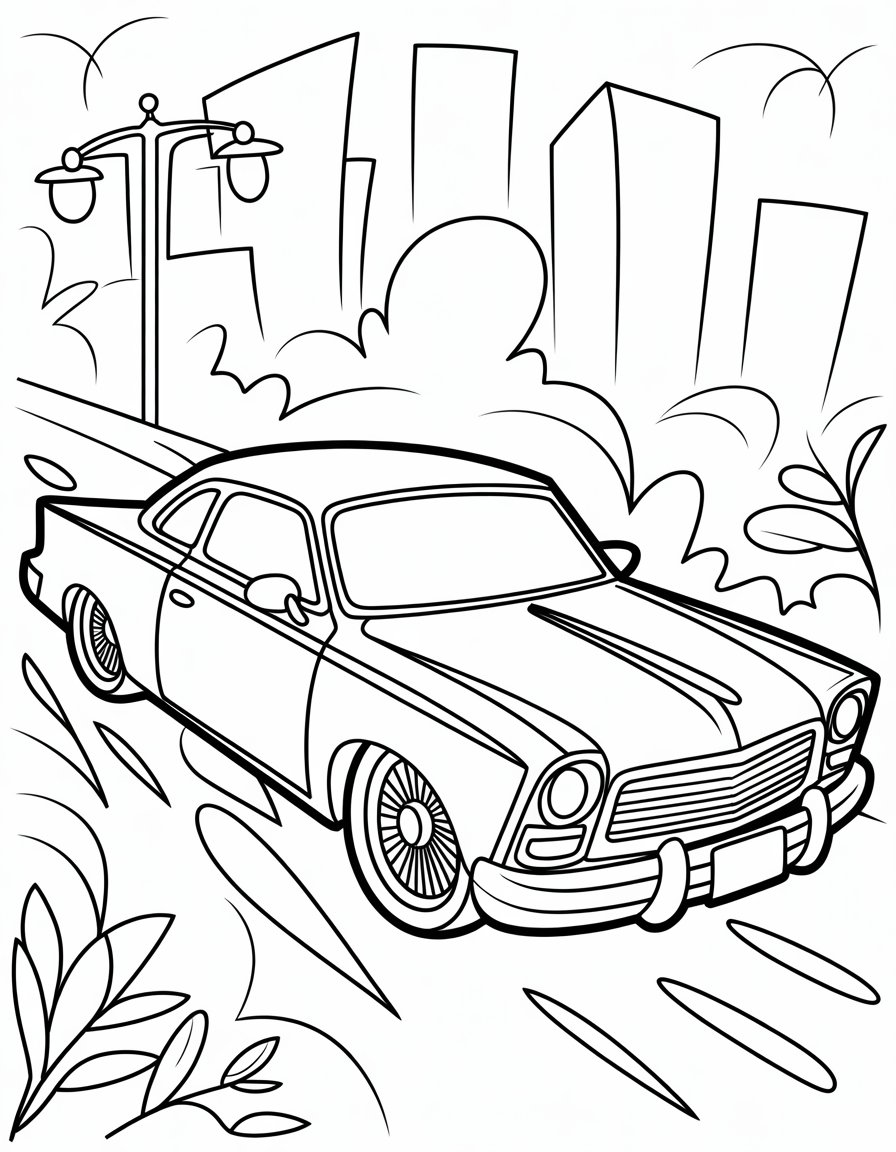 lowrider car coloring page