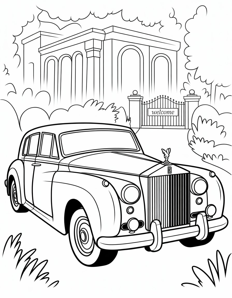 luxury car coloring page