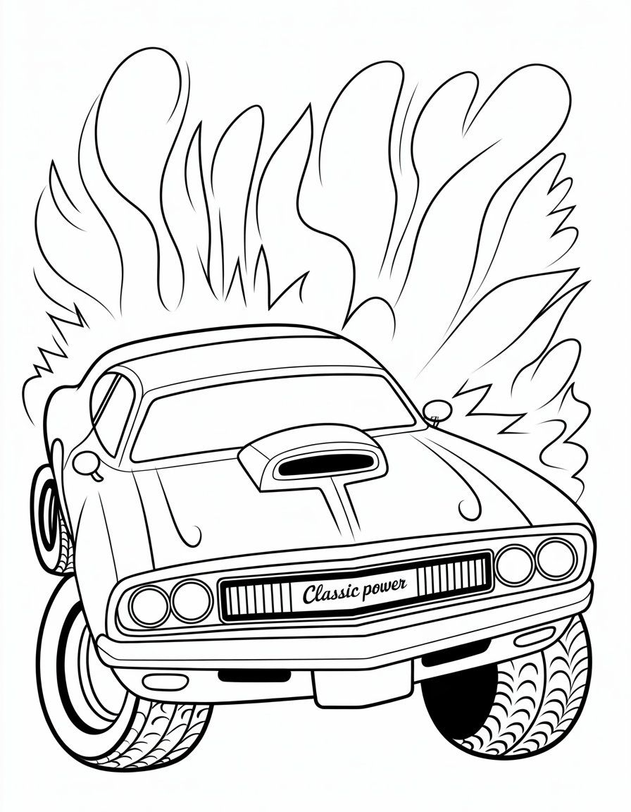 muscle cars coloring page