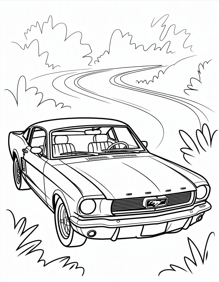 mustang coloring page printable
