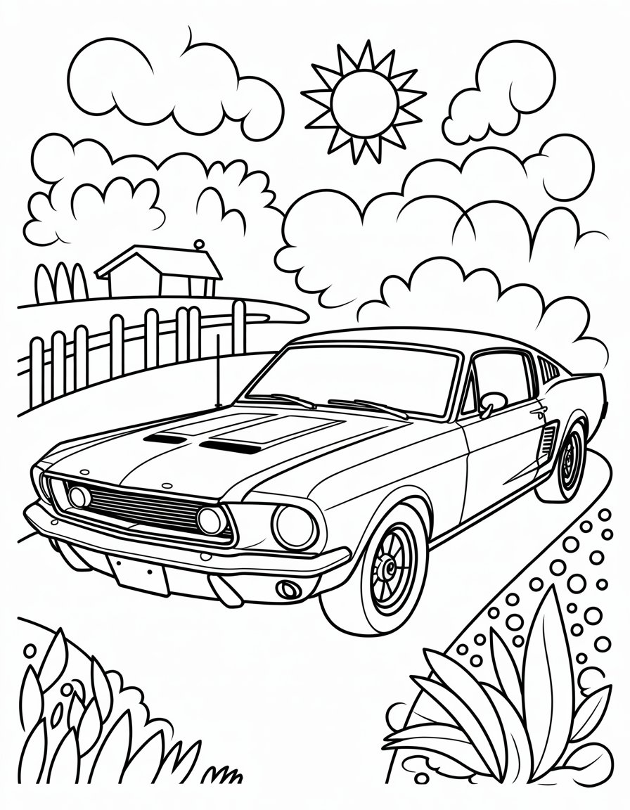 mustang coloring page