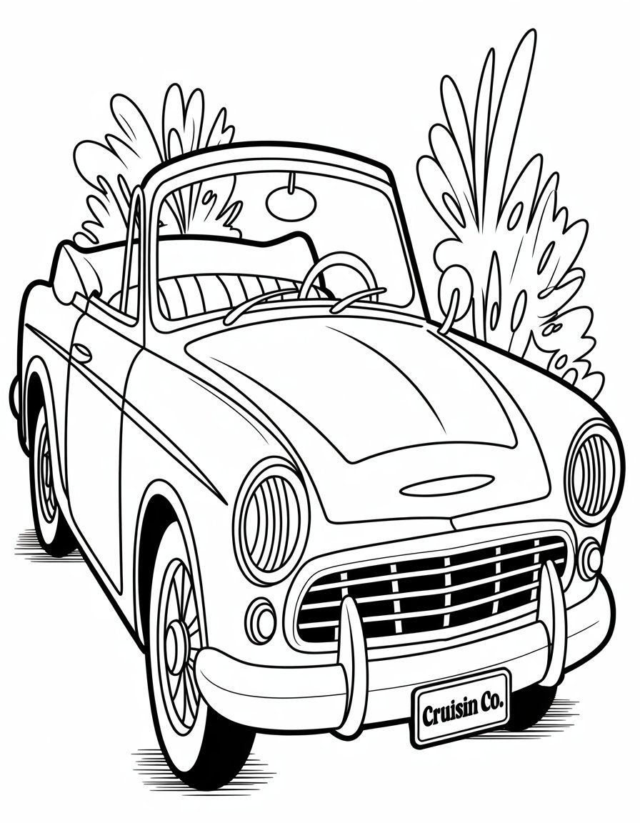 old car coloring page