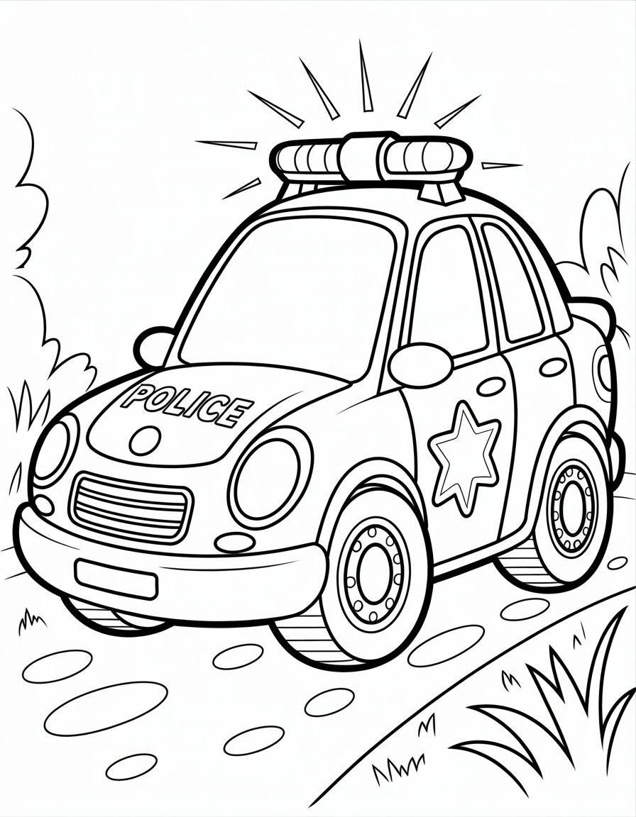 police car coloring page free