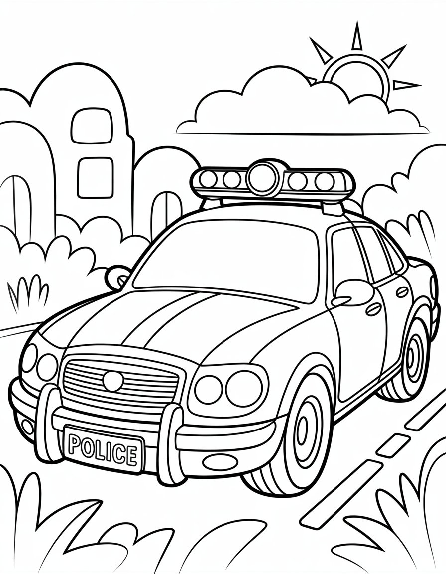 police car coloring page