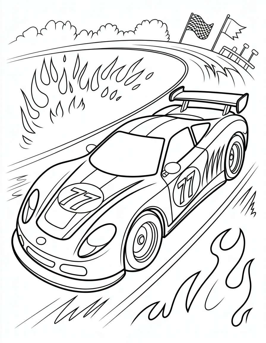 race car coloring page