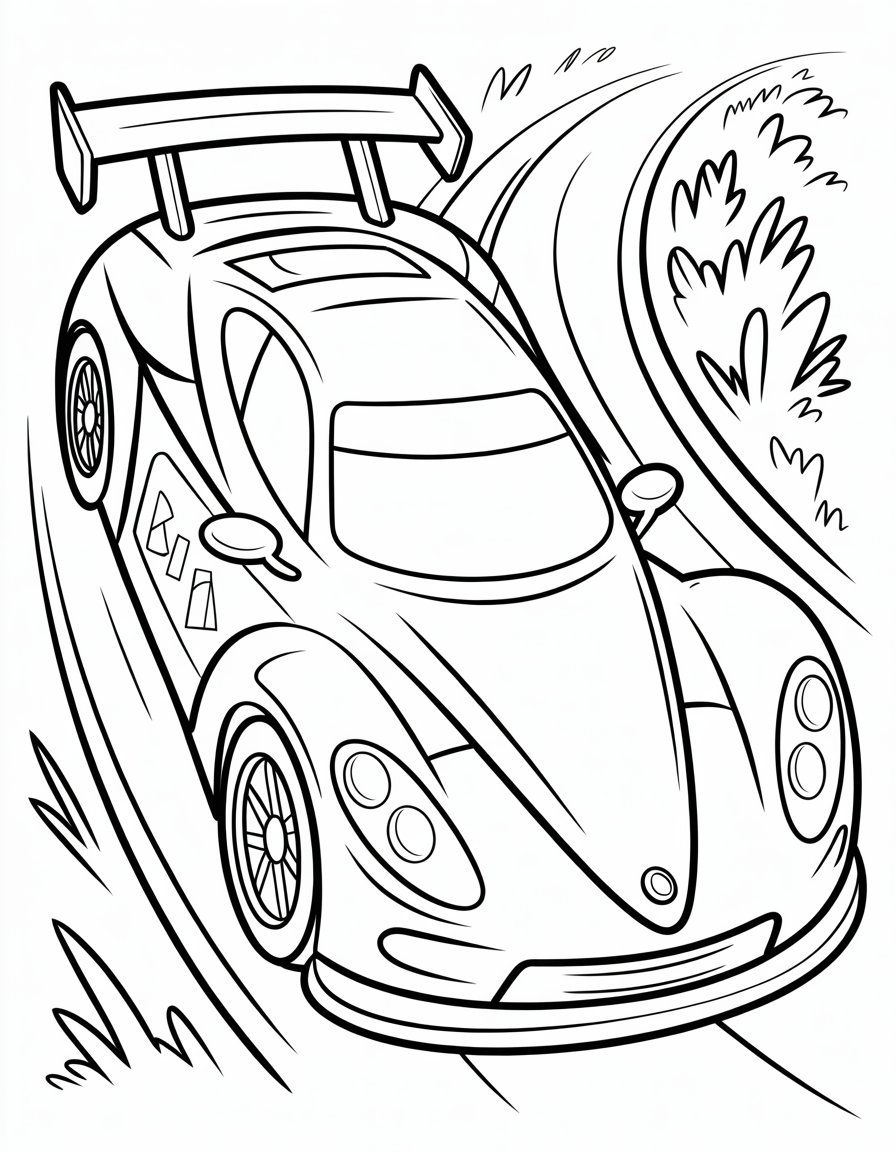 racecar coloring sheet