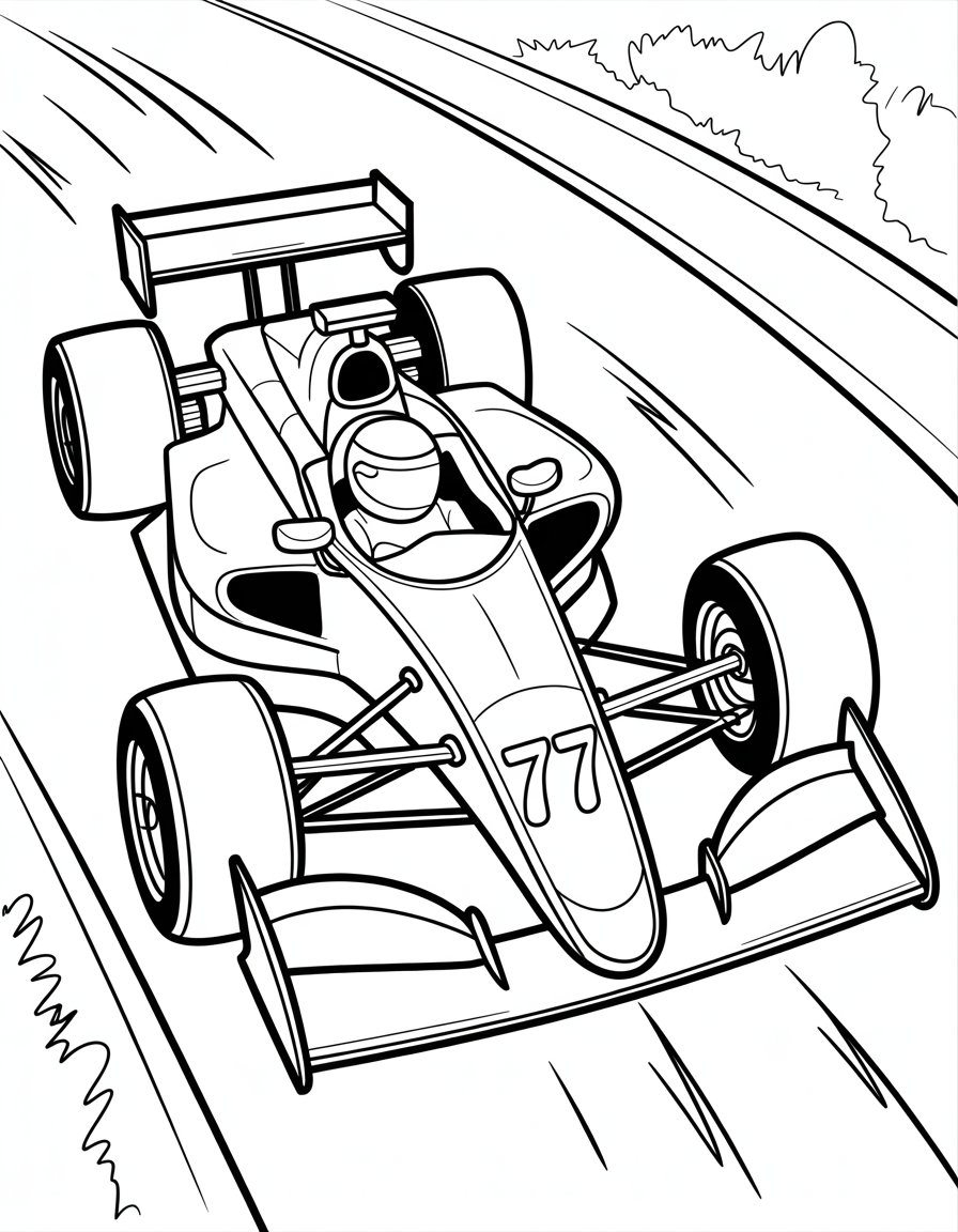 racing car coloring page