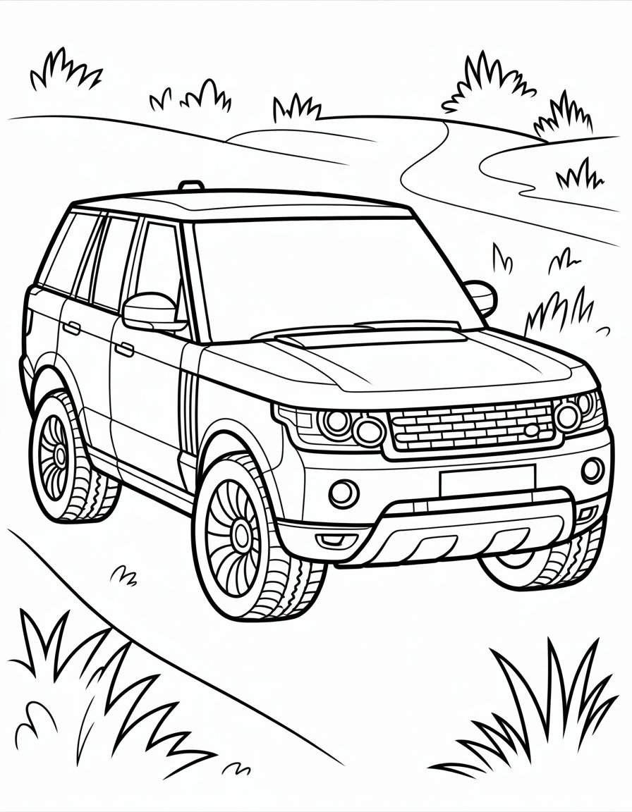 range rover coloring page