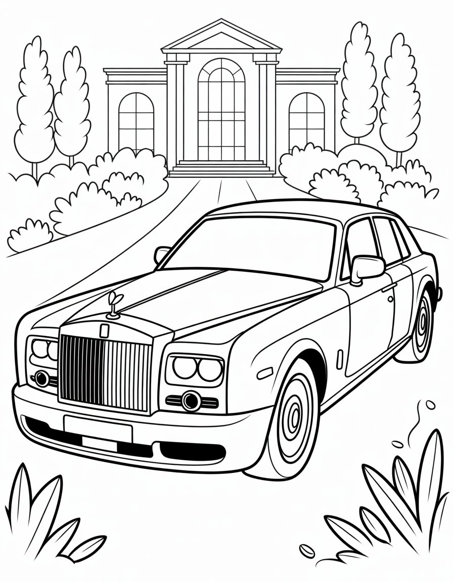 rolls royce coloring page