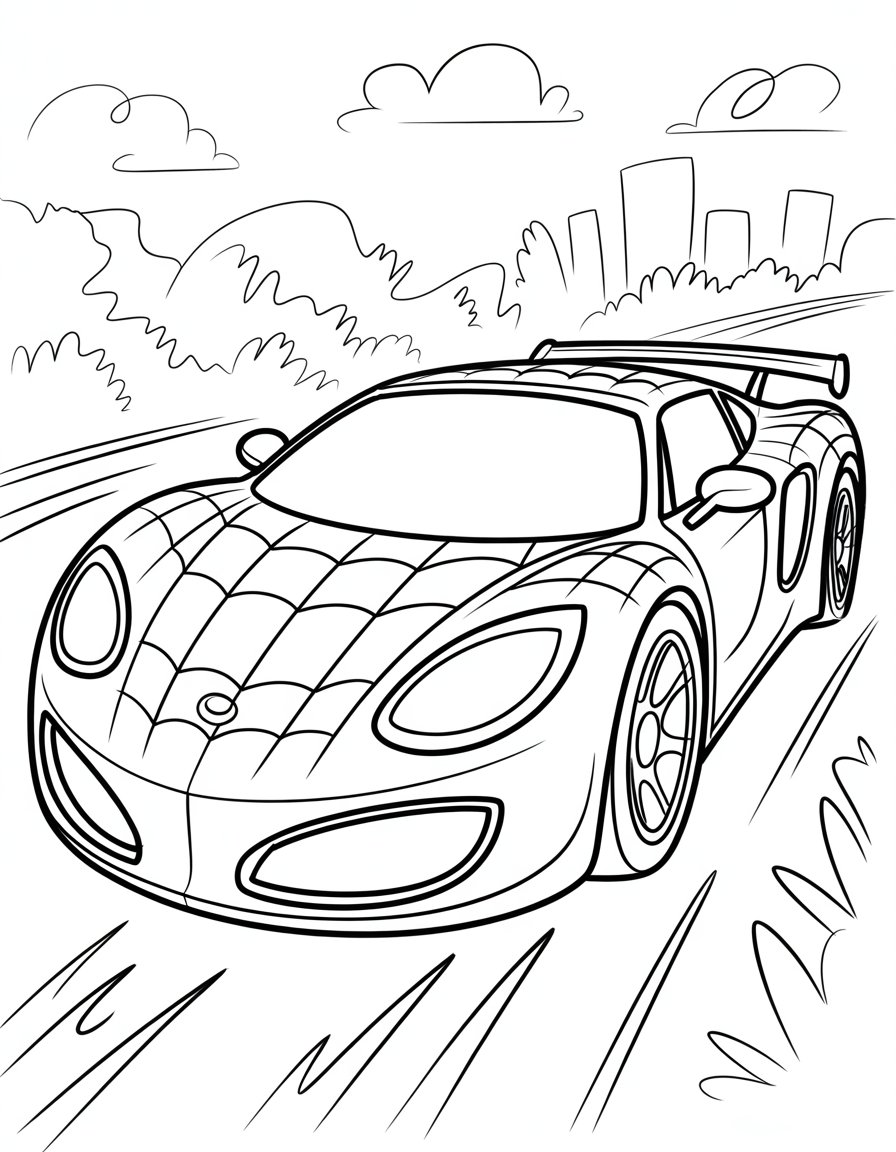 spidey car coloring page