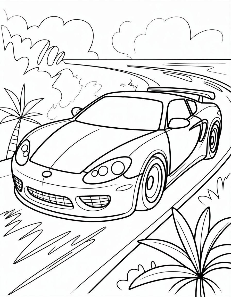 sports car coloring page