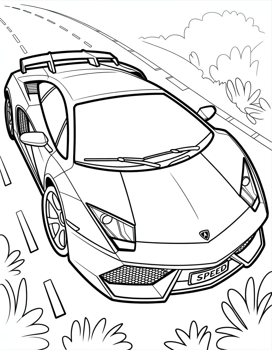 sports car lambo coloring page