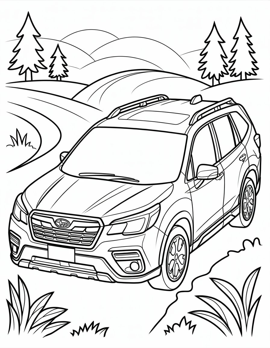 subaru coloring page