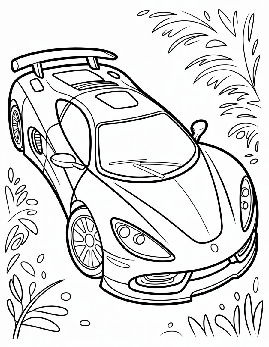 super car coloring page