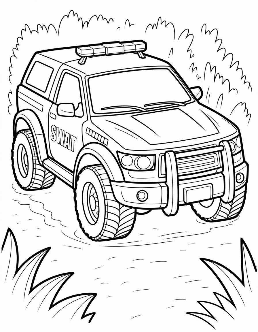 swat car coloring page