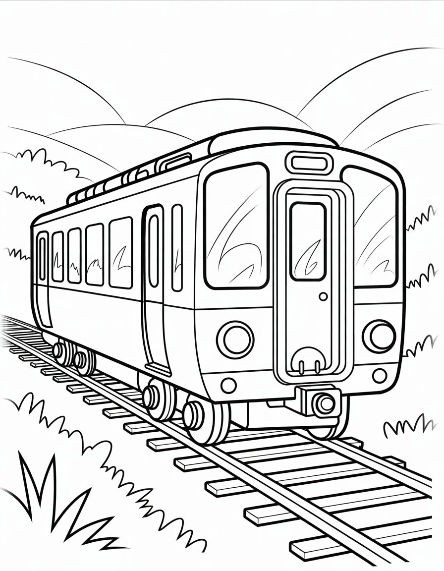 train car coloring page
