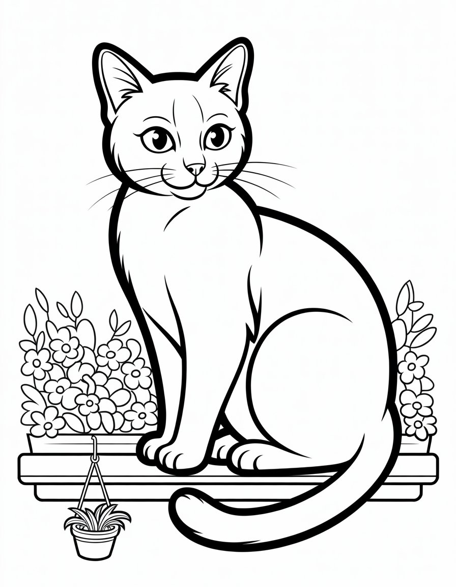 black cat coloring page