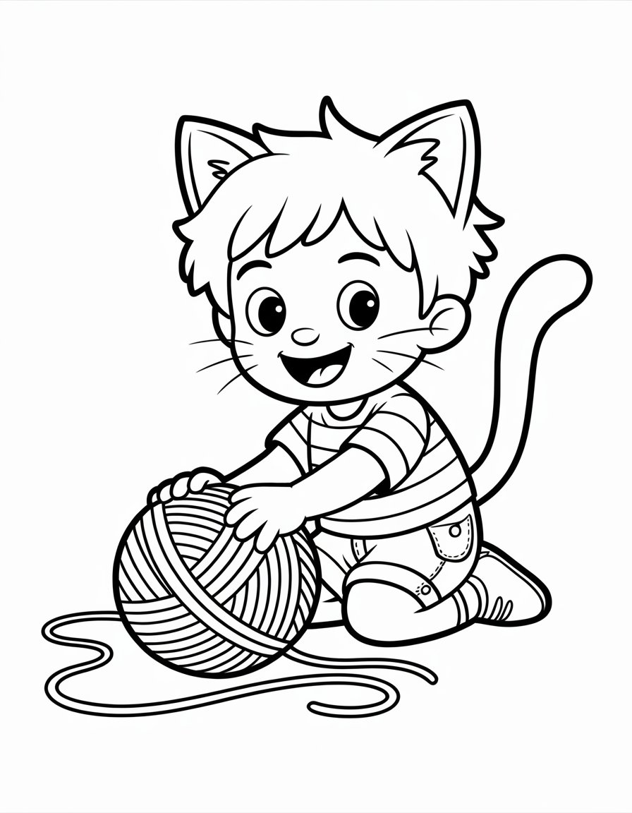 cat boy coloring page
