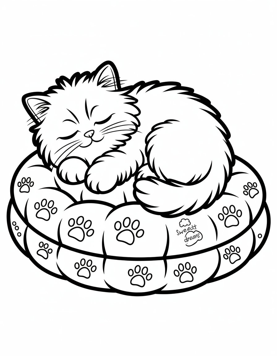 cat nap coloring page