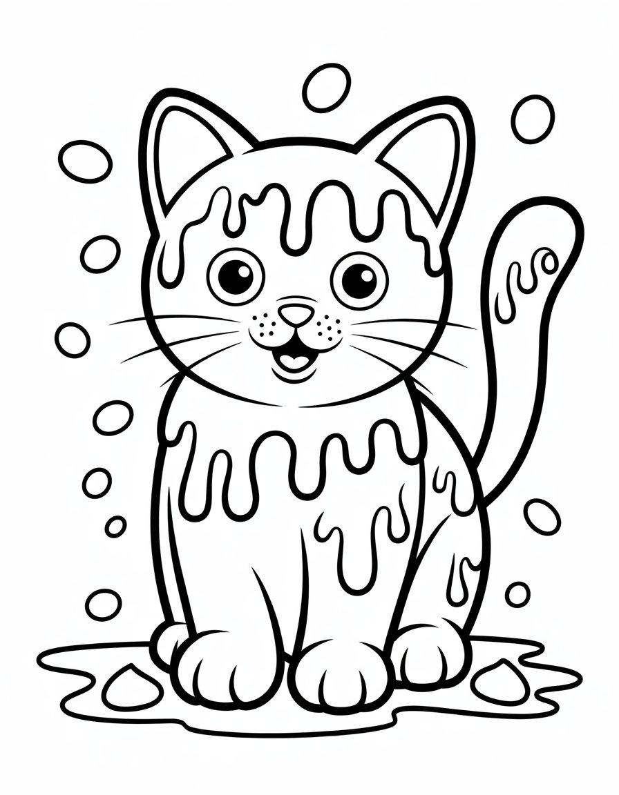 choco cat coloring page