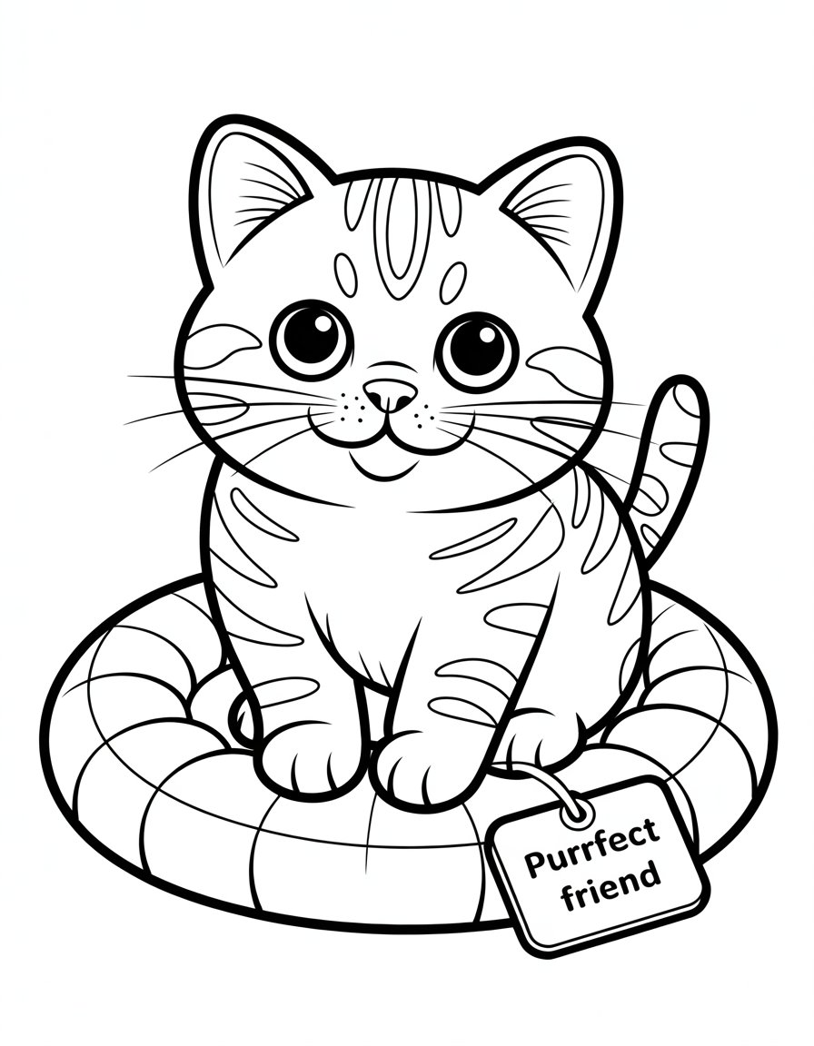 coloring page of a cat