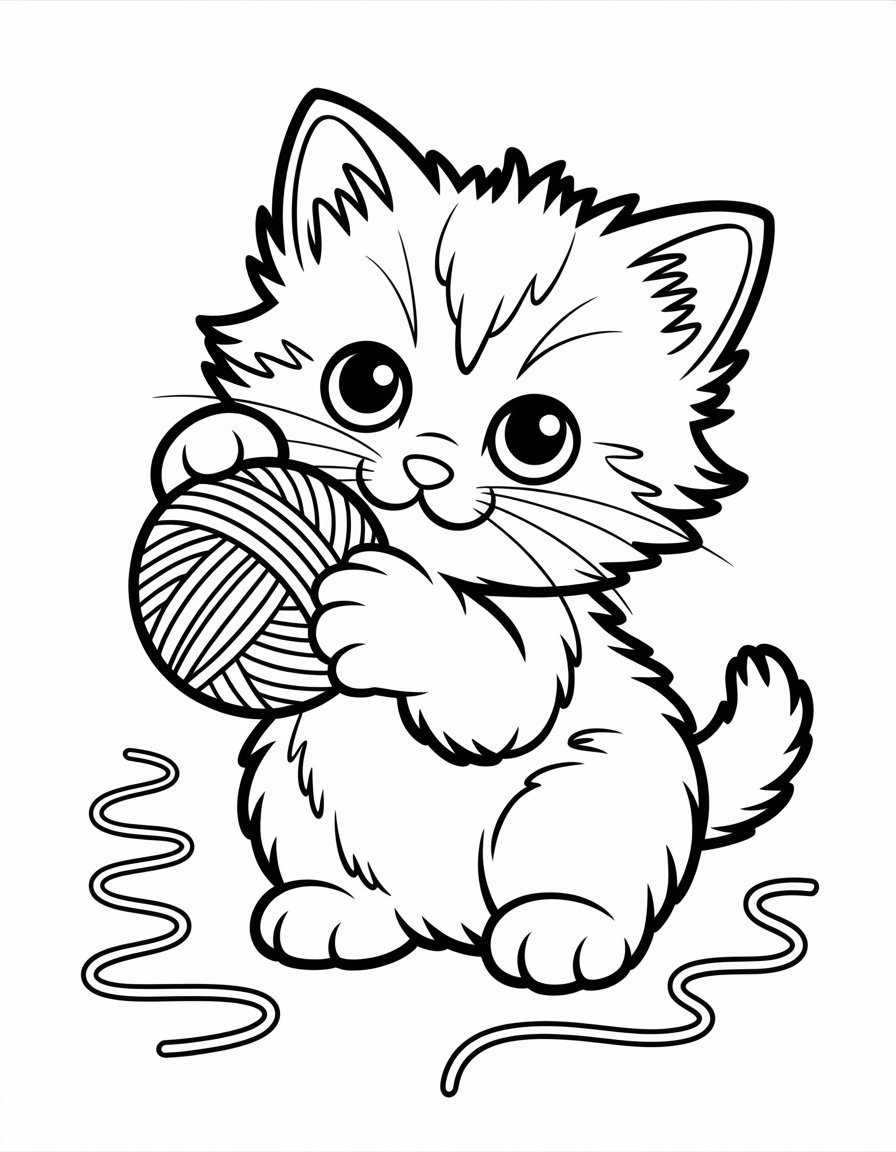 cute cat coloring page