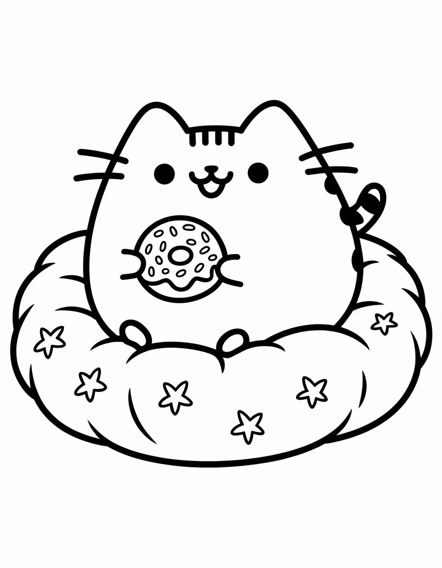 cute pusheen cat coloring page