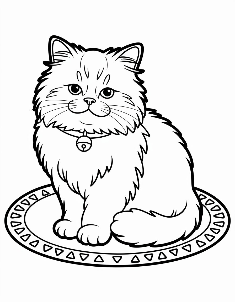 detailed cat coloring page