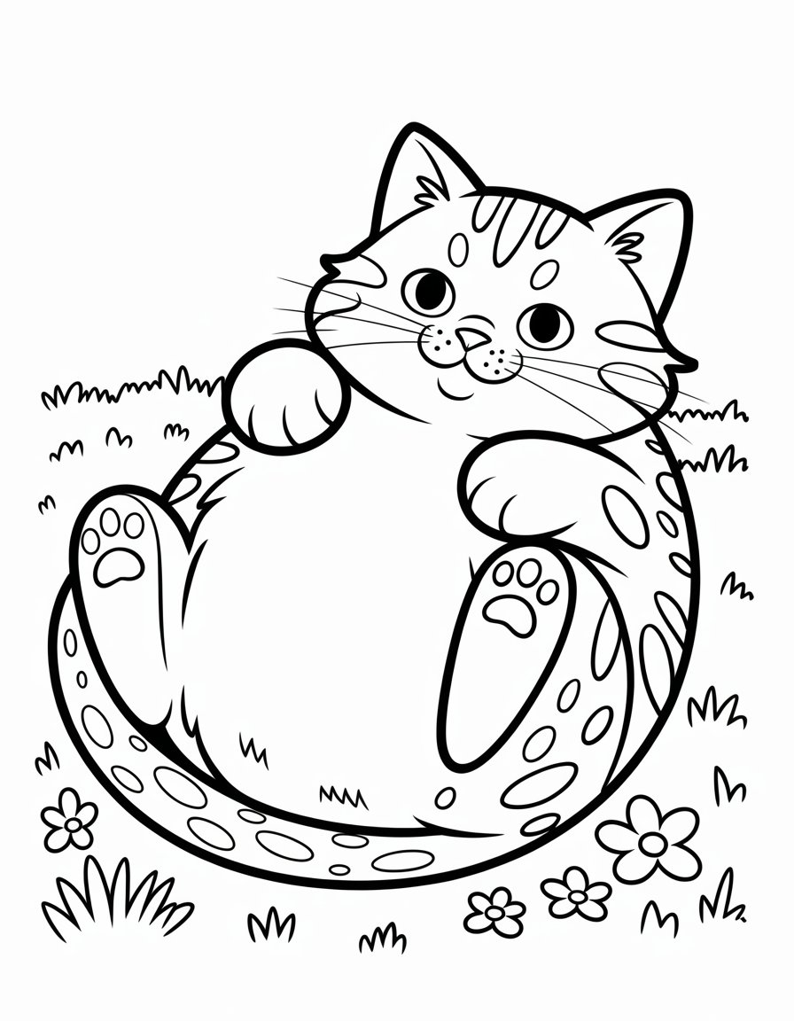 fat cat coloring page