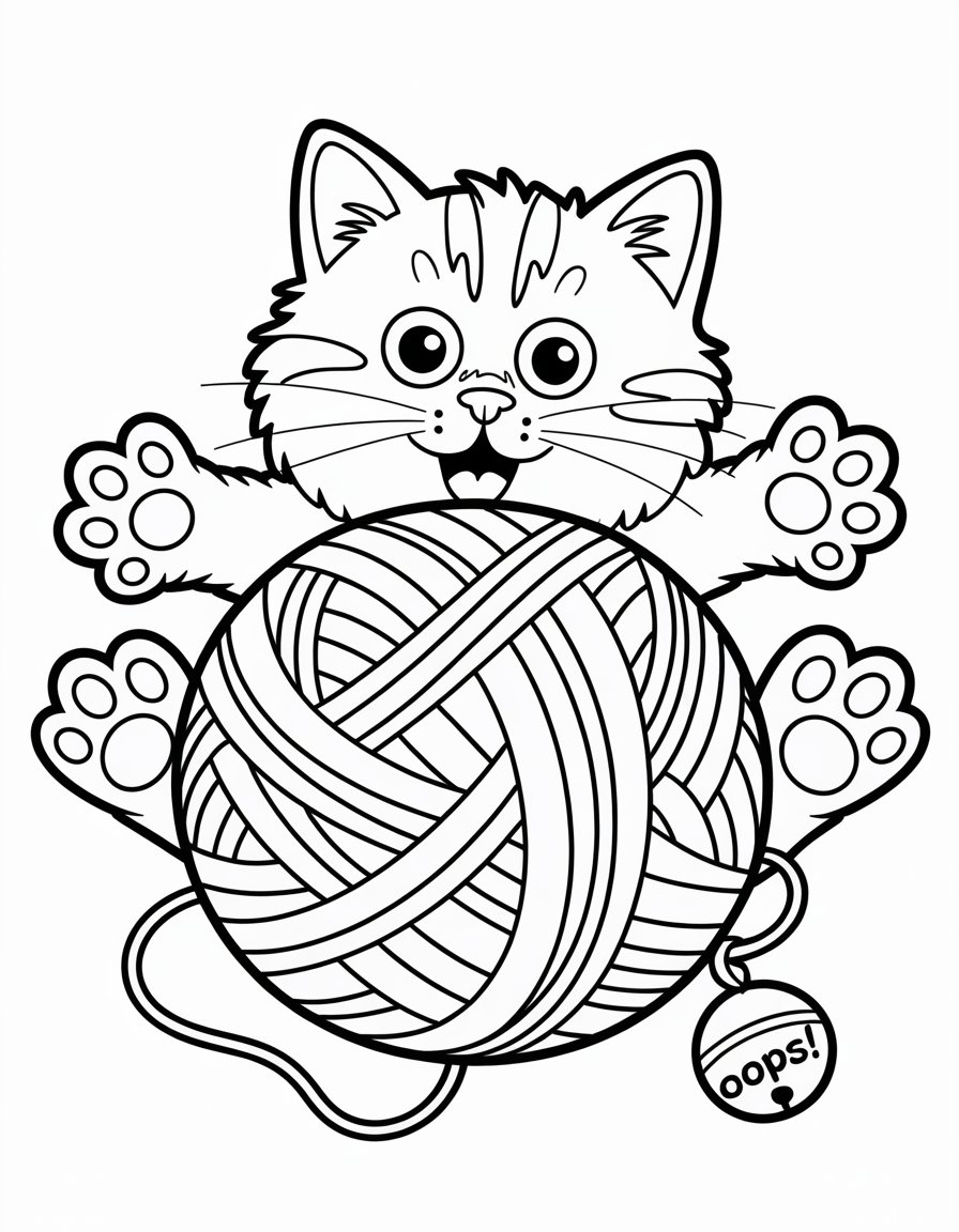 funny cat coloring page