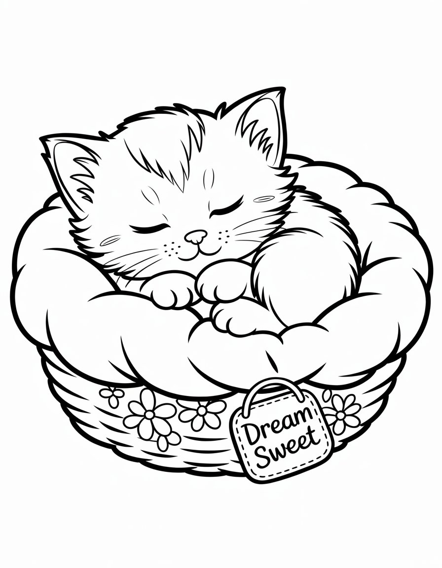 kitten cat coloring page