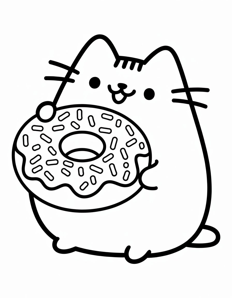 pusheen cat coloring page