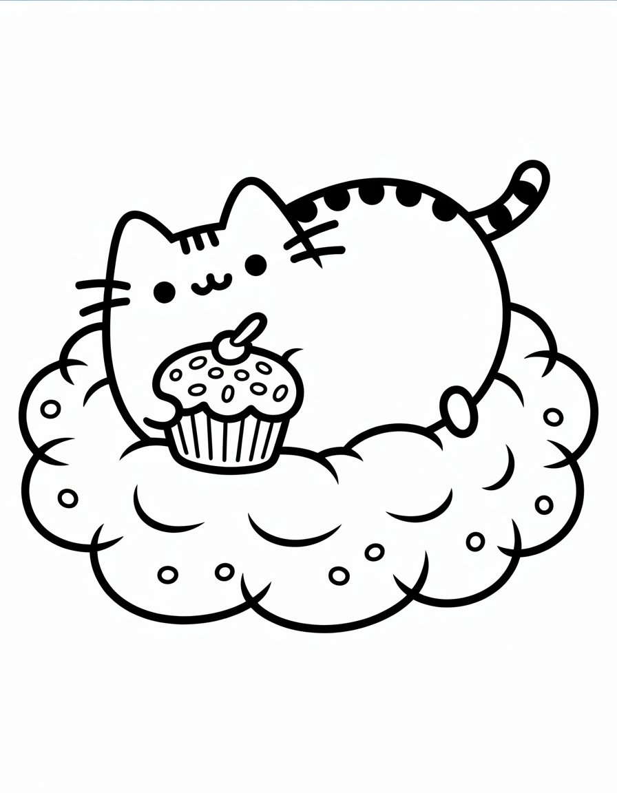 pusheen the cat coloring page