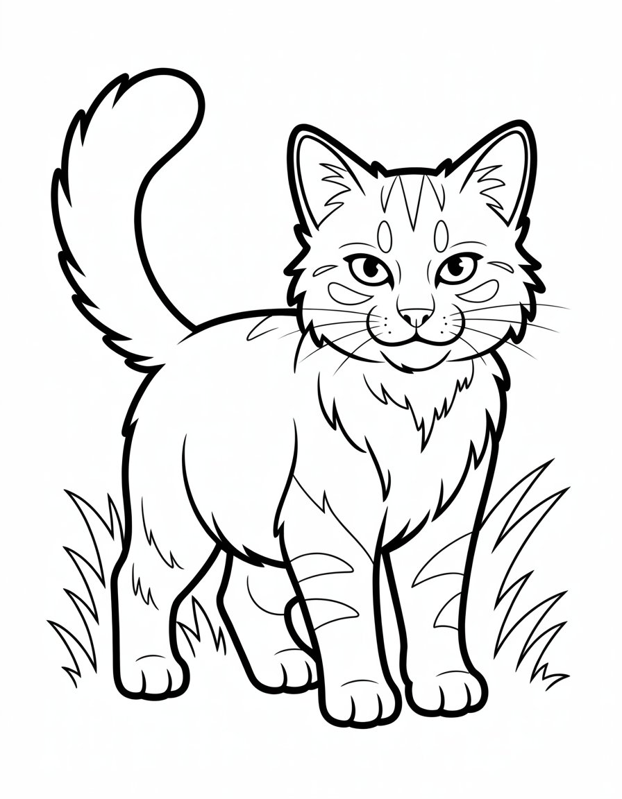 realistic warrior cat coloring page