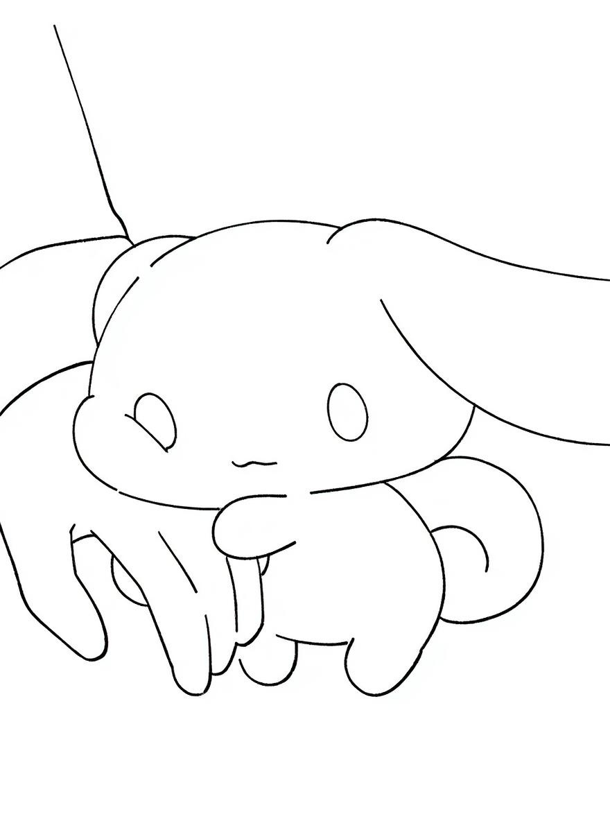 Cinnamoroll getting a pat coloring page