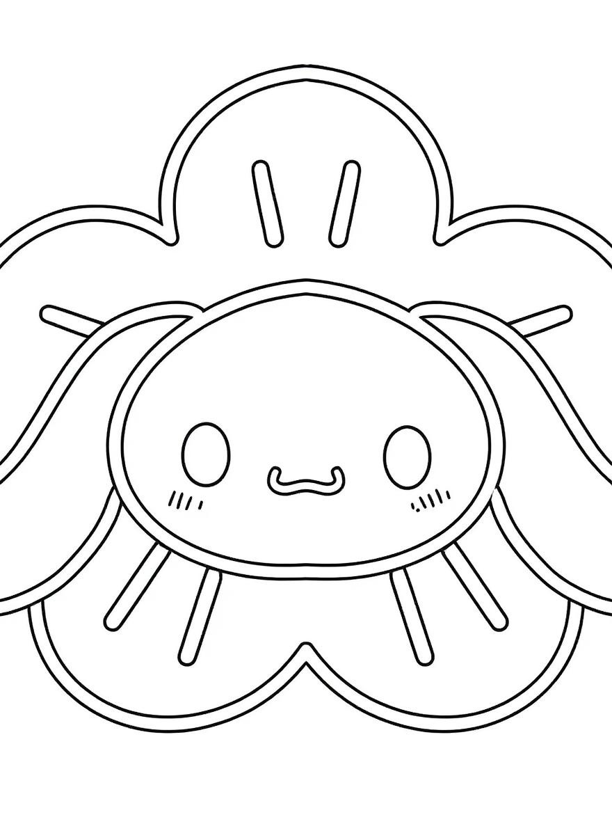 cinnamoroll in a flower coloring page