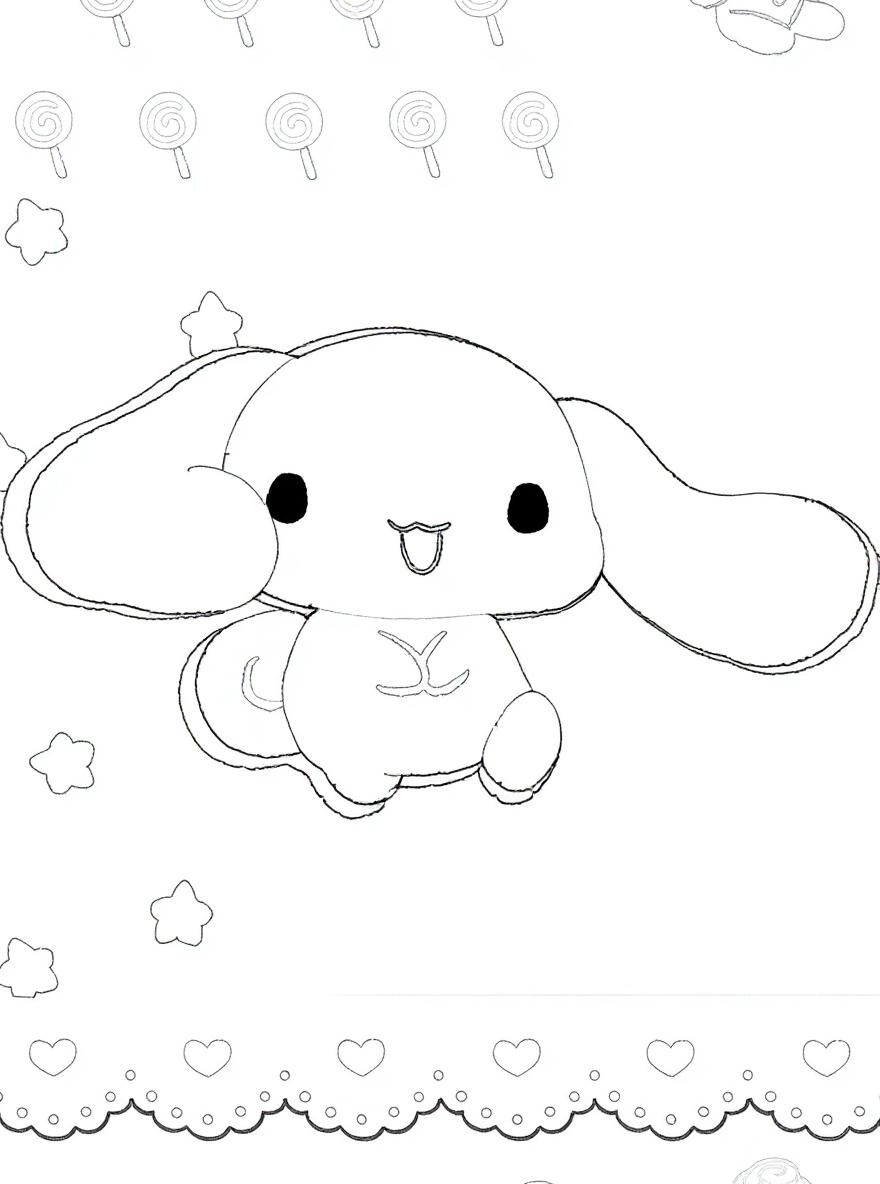 Cinnamoroll smiling cute coloring page