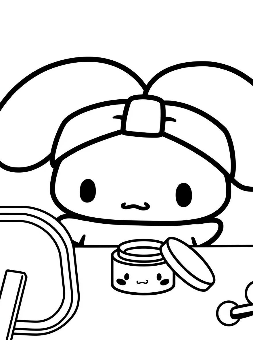Cinnamoroll spa day coloring page