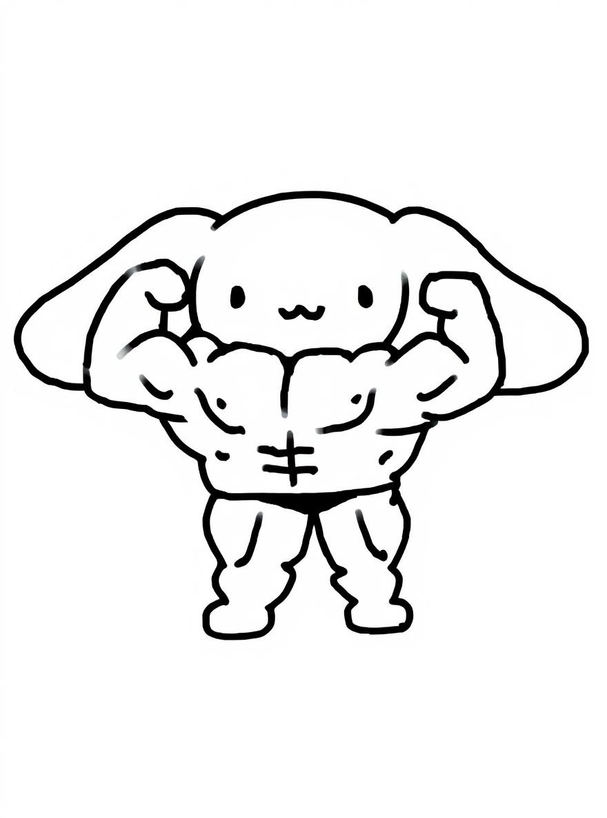 Cinnamoroll strong body coloring page