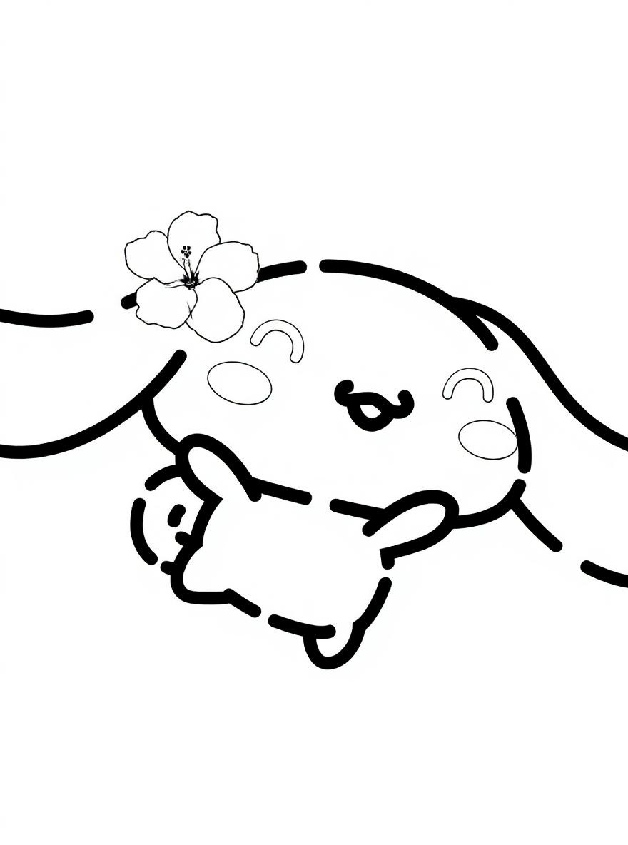 Cinnamoroll summer vacation coloring page