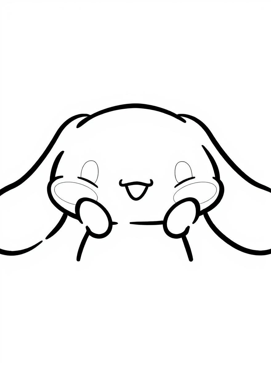 happy cinnamoroll face coloring page