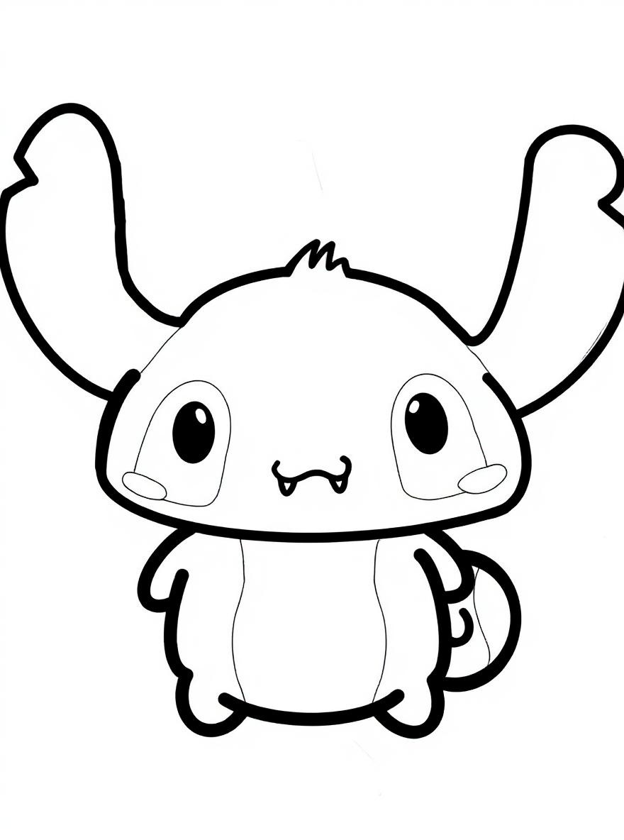 Stitchroll adorable character coloring page